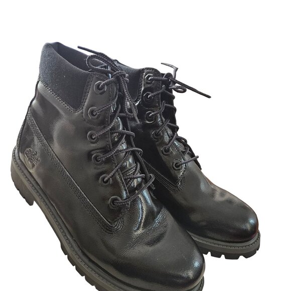 Timberland Men's Black Leather Boots Size 6.5 - Picture 1 of 5